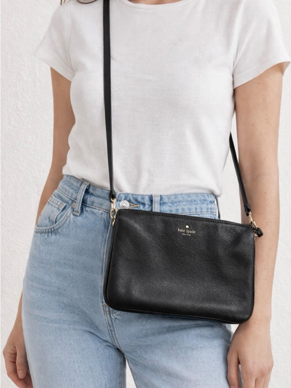 Kate Spade Black Leather Crossbody Shoulder Bag